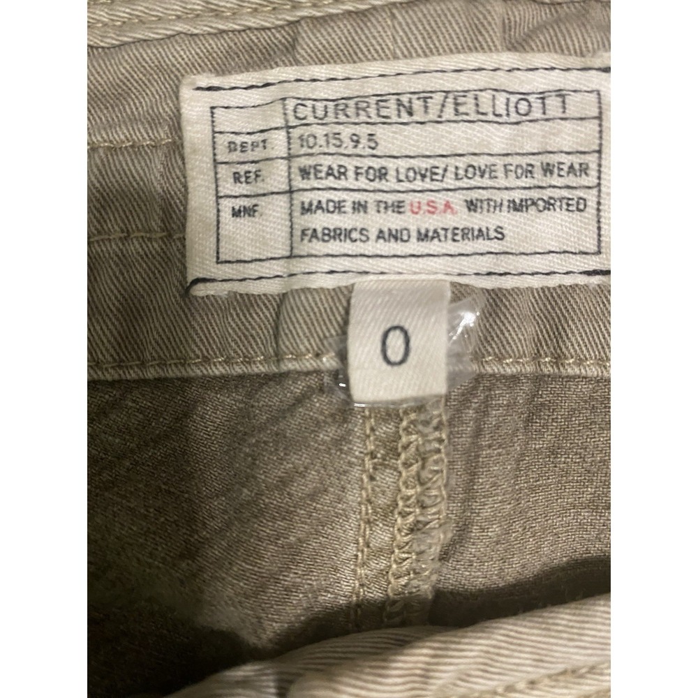 Current/Elliott The Woven Military Pant Size 0 Stone Grey Utility Wide Leg Crop - Picture 2 of 11